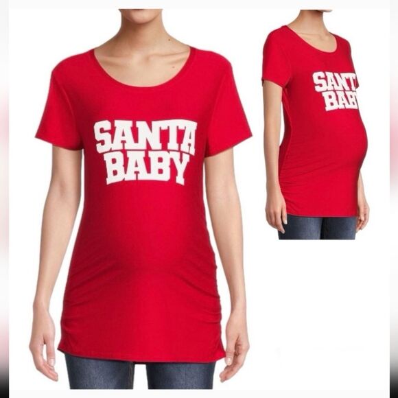 Time and Tru Maternity Santa Baby shirt size S - Picture 1 of 8